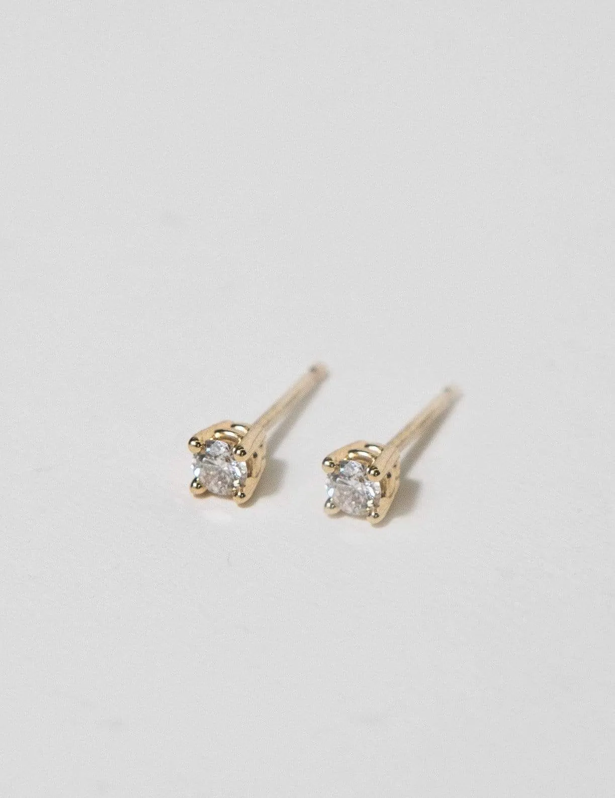 Diamond Prong Studs, 14k Gold