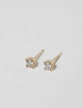 Diamond Prong Studs, 14k Gold