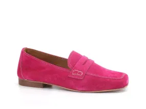 DIVINE FOLLIE Mocassino Suede Rosa Fuxia 832-02