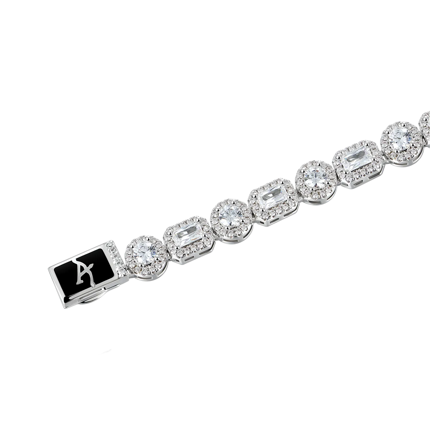 Emerald Cut Mix Clustered Tennis Bracelet - 7mm