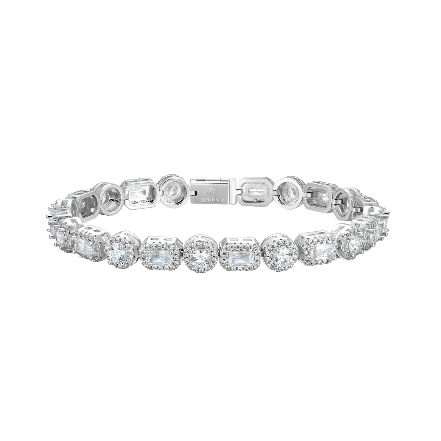 Emerald Cut Mix Clustered Tennis Bracelet - 7mm