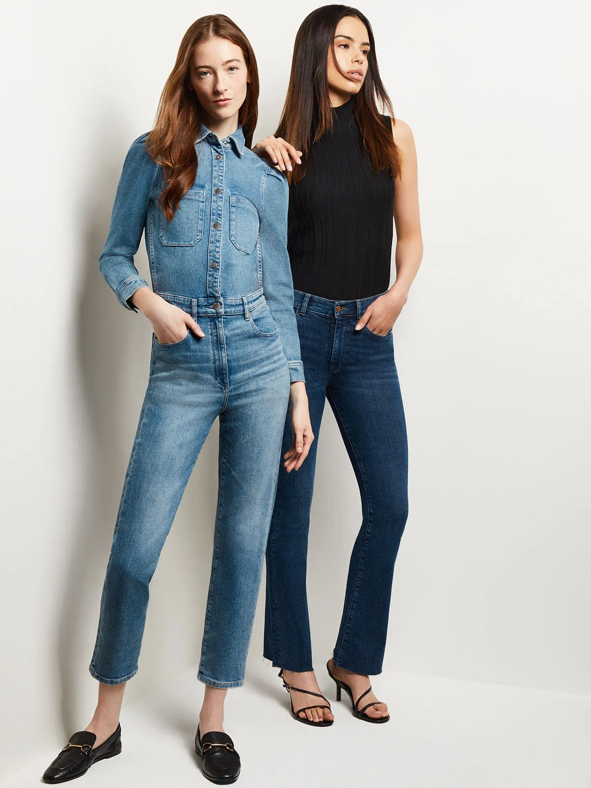 Freja Denim Jumpsuit, Aged Mid