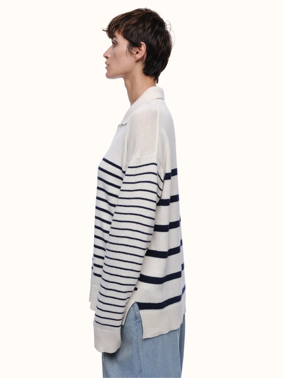 George Collar Sweater in Organic Cotton & Recycled Cashmere