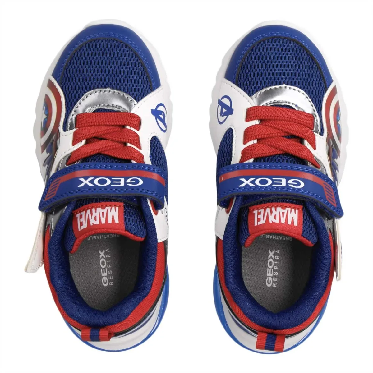 Geox Boy's Ciberdron Blue/Red Light Up (Sizes 28-32)