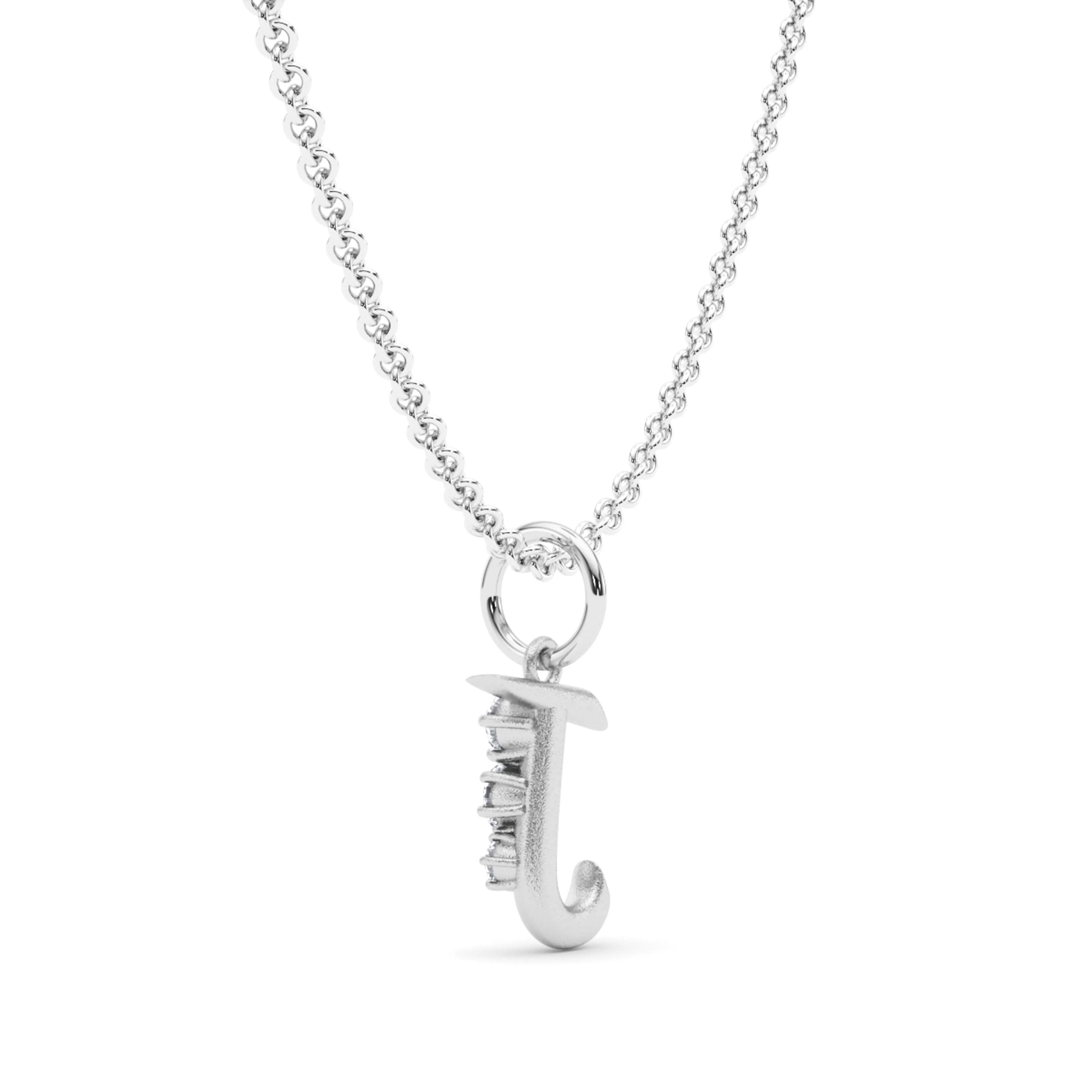 Graduated Diamond Initial Pendant Letter J