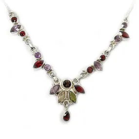 Irdra Amethyst Quartz Garnet Necklace