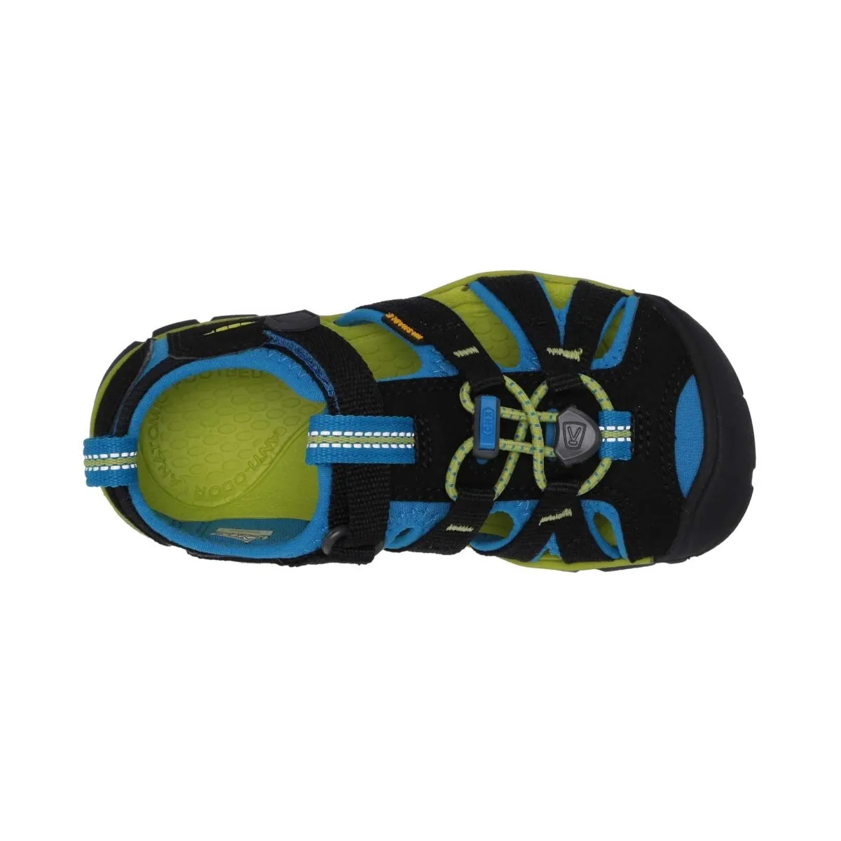 Keen Boy's (Sizes 1-7) Seacamp Black/Blue/Lime