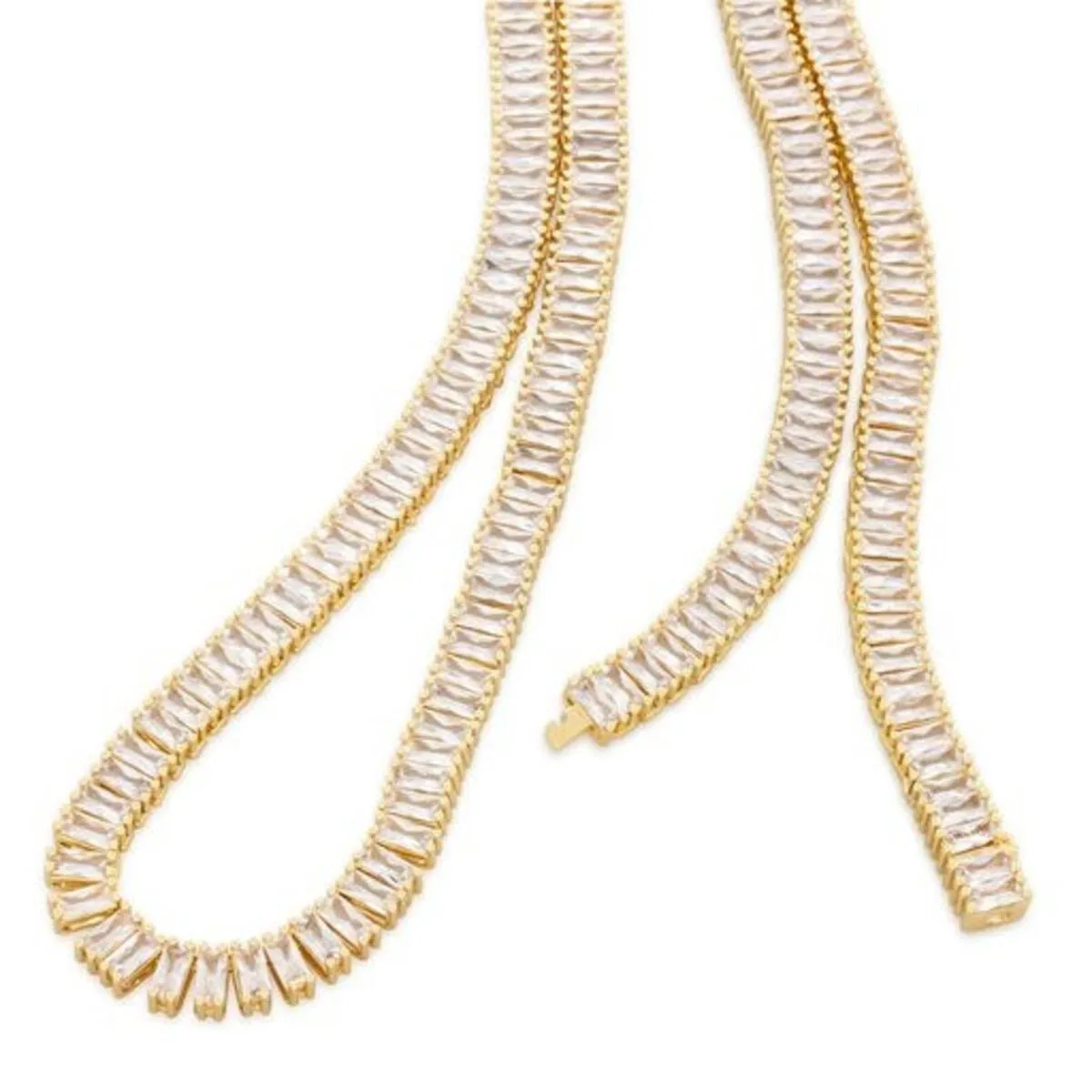 King Ice 6MM Baguette Tennis Chain - Gold & Silver