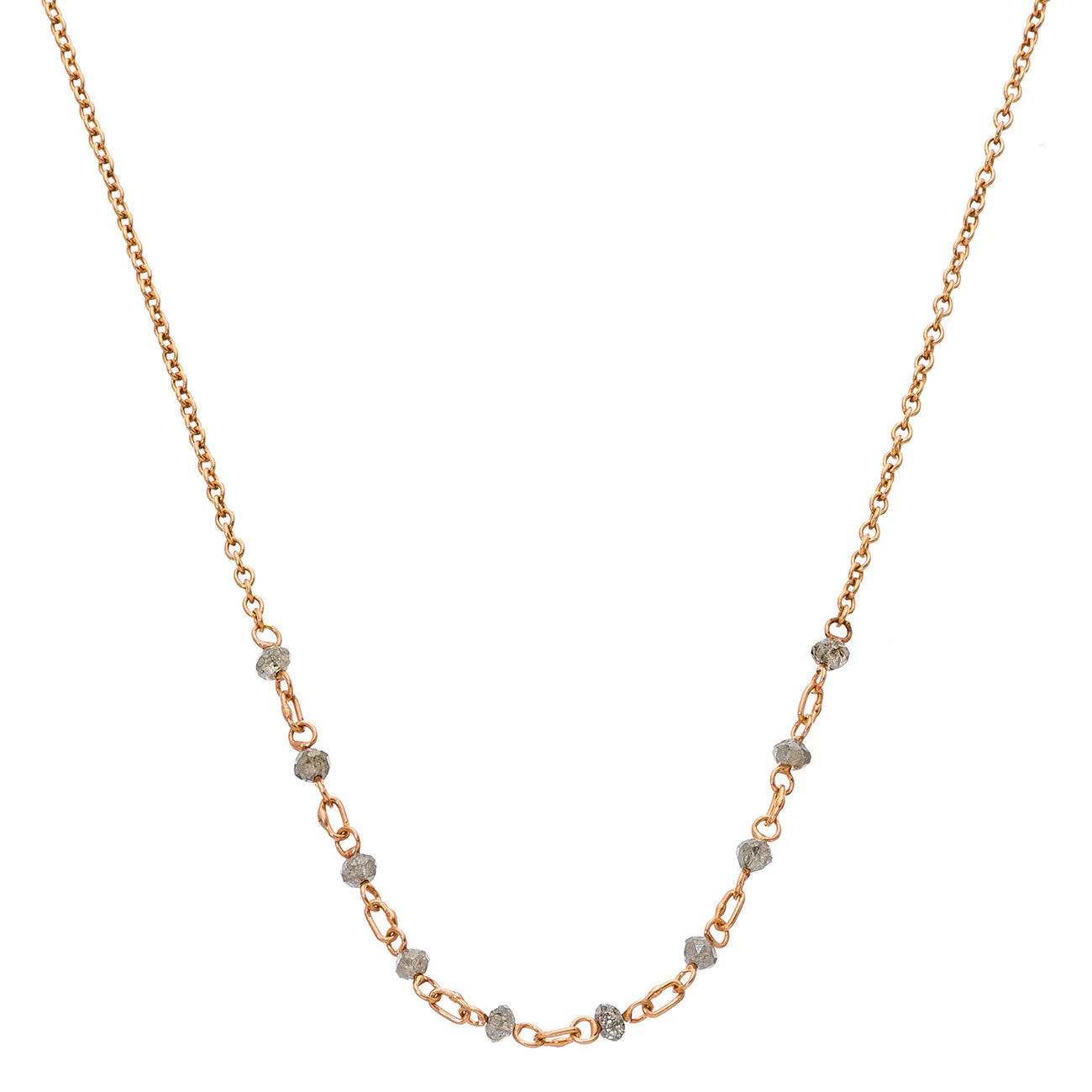 Lola Necklace 16 Rose Gold Champagne Diamond