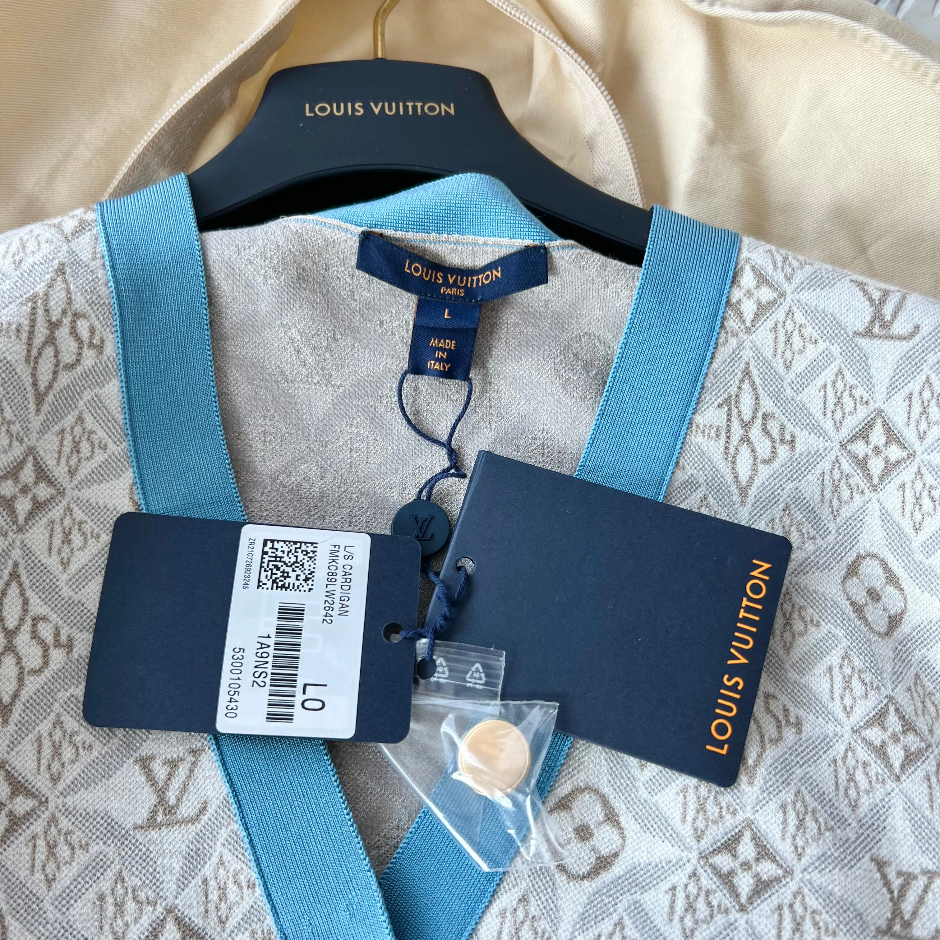 Louis Vuitton Since 1854 Contrast Trim Cardigan