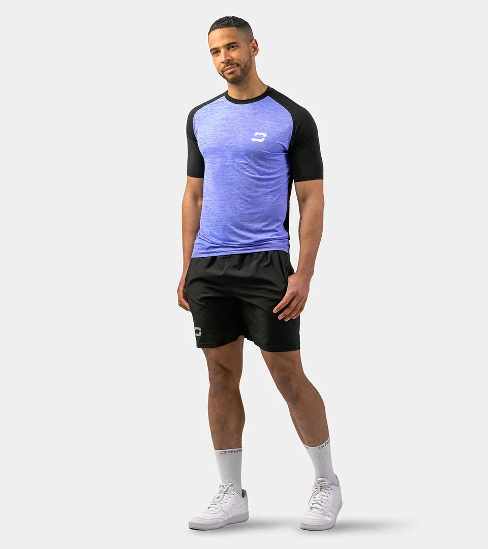 MEN'S HYBRID SPORTS T-SHIRT - BLUE