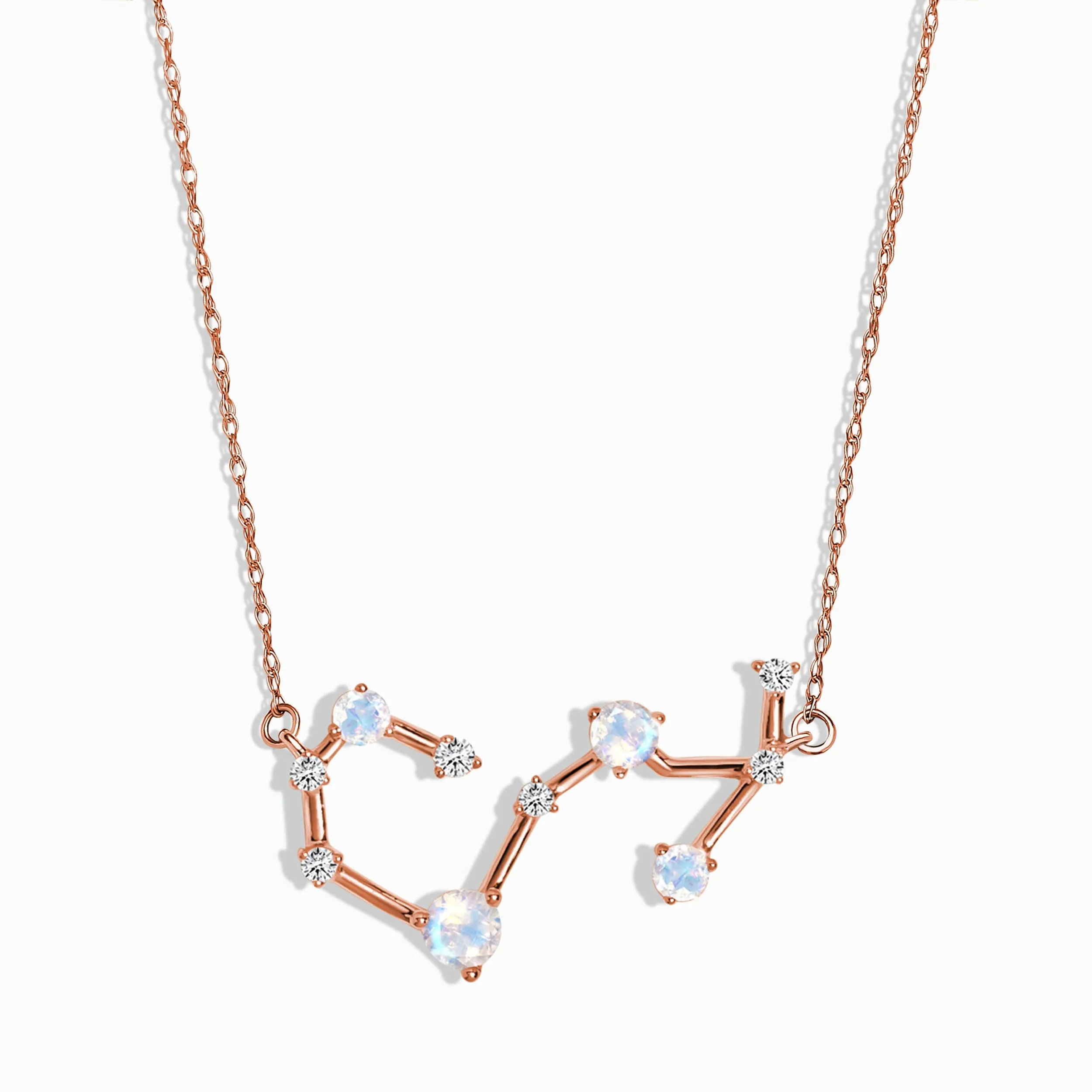 Moonstone Diamond Necklace - Scorpio Zodiac Constellation