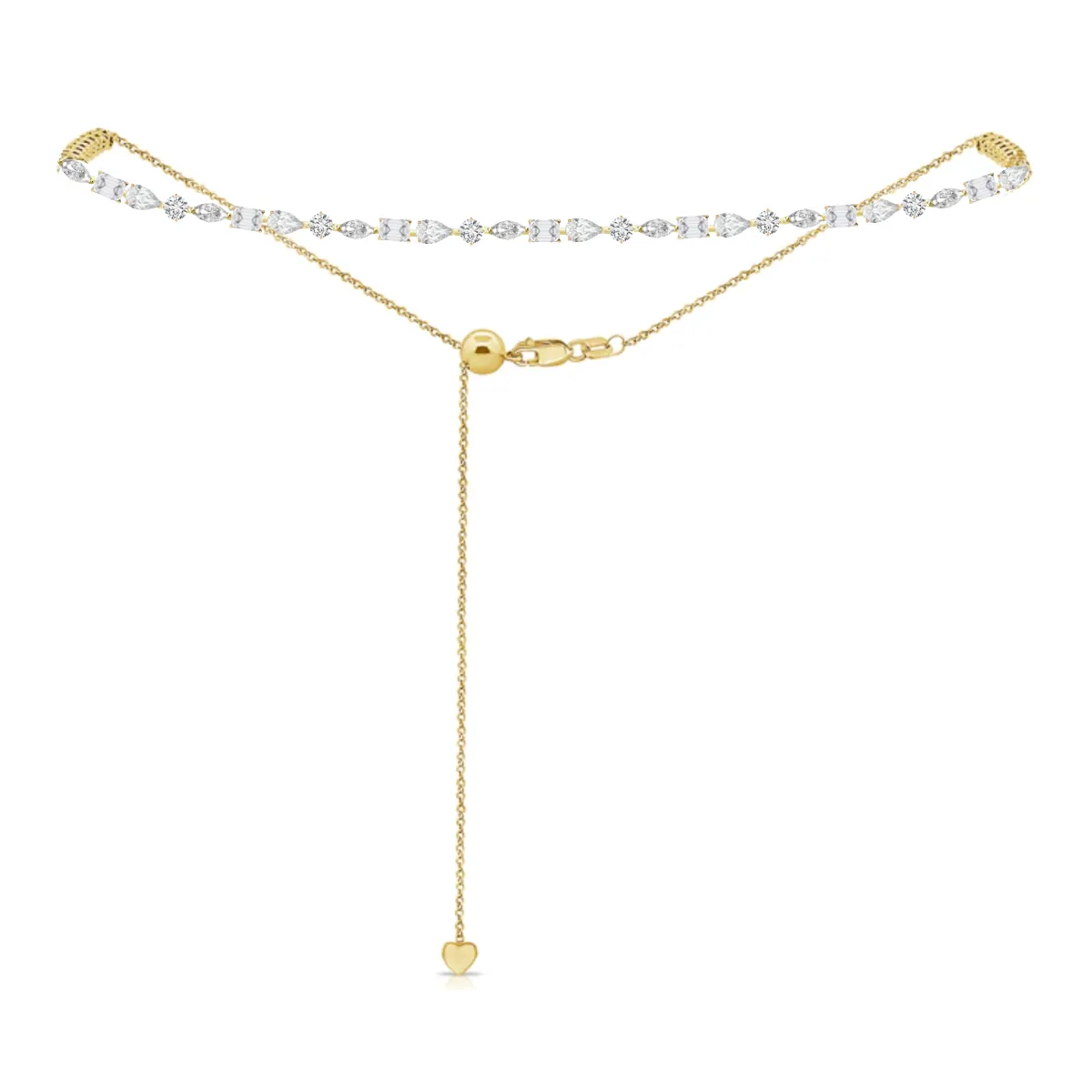 Multishape Halfway Adjustable Bolo Diamond Tennis Choker