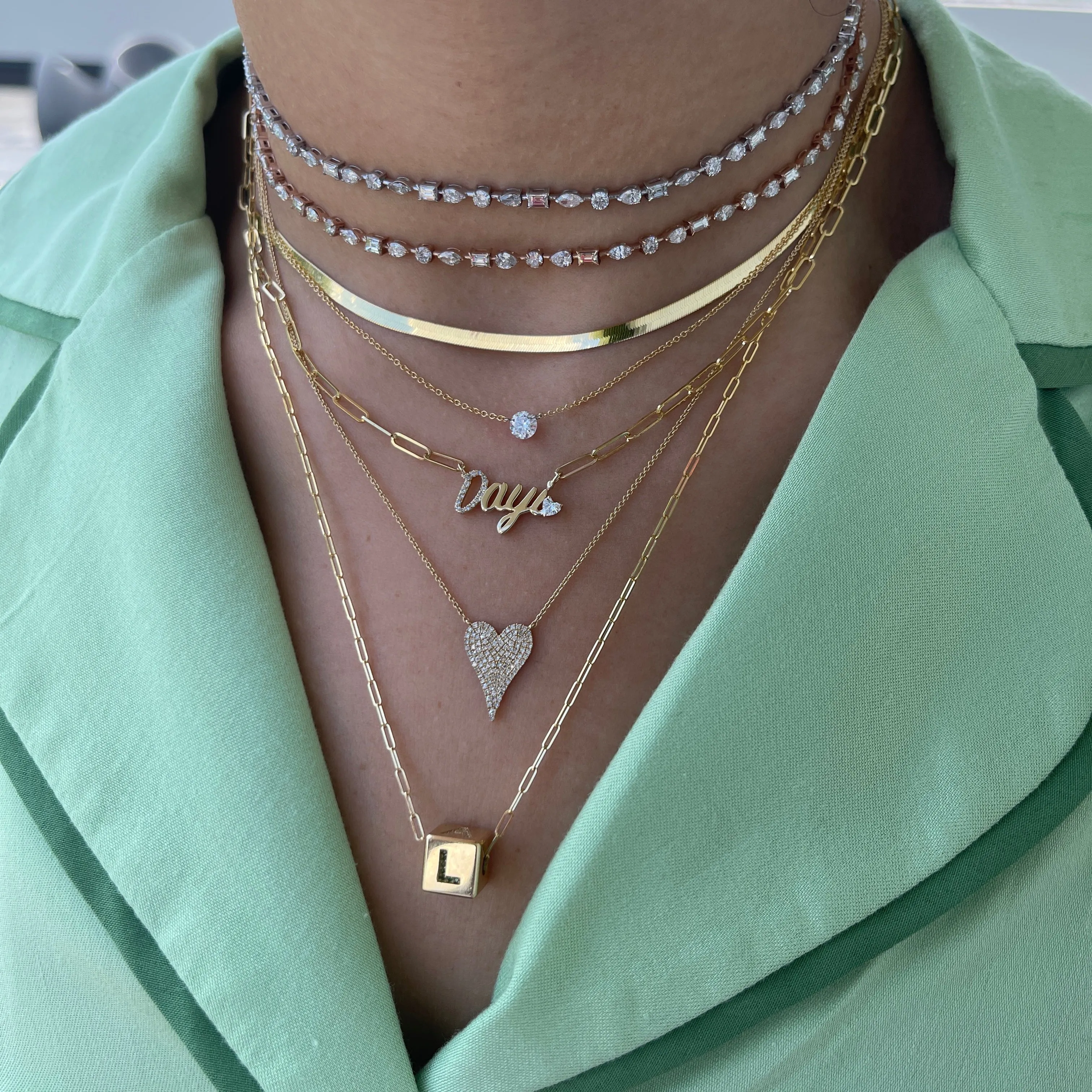 Multishape Halfway Adjustable Bolo Diamond Tennis Choker