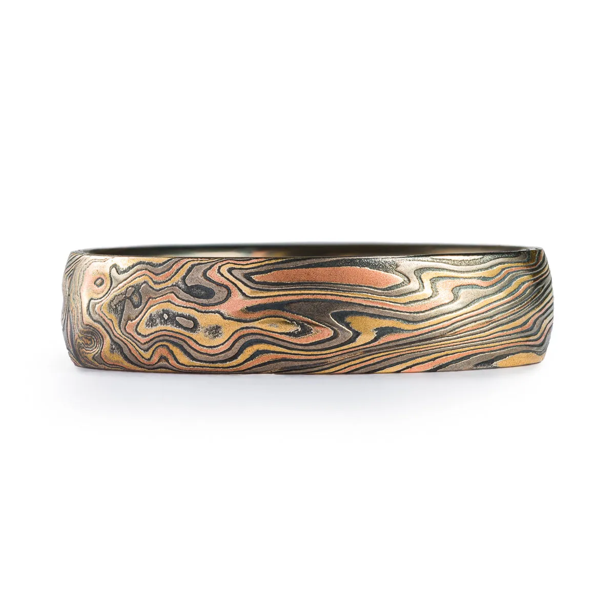 Organic Twist Pattern Ring with Kazaru in Firestorm Palette