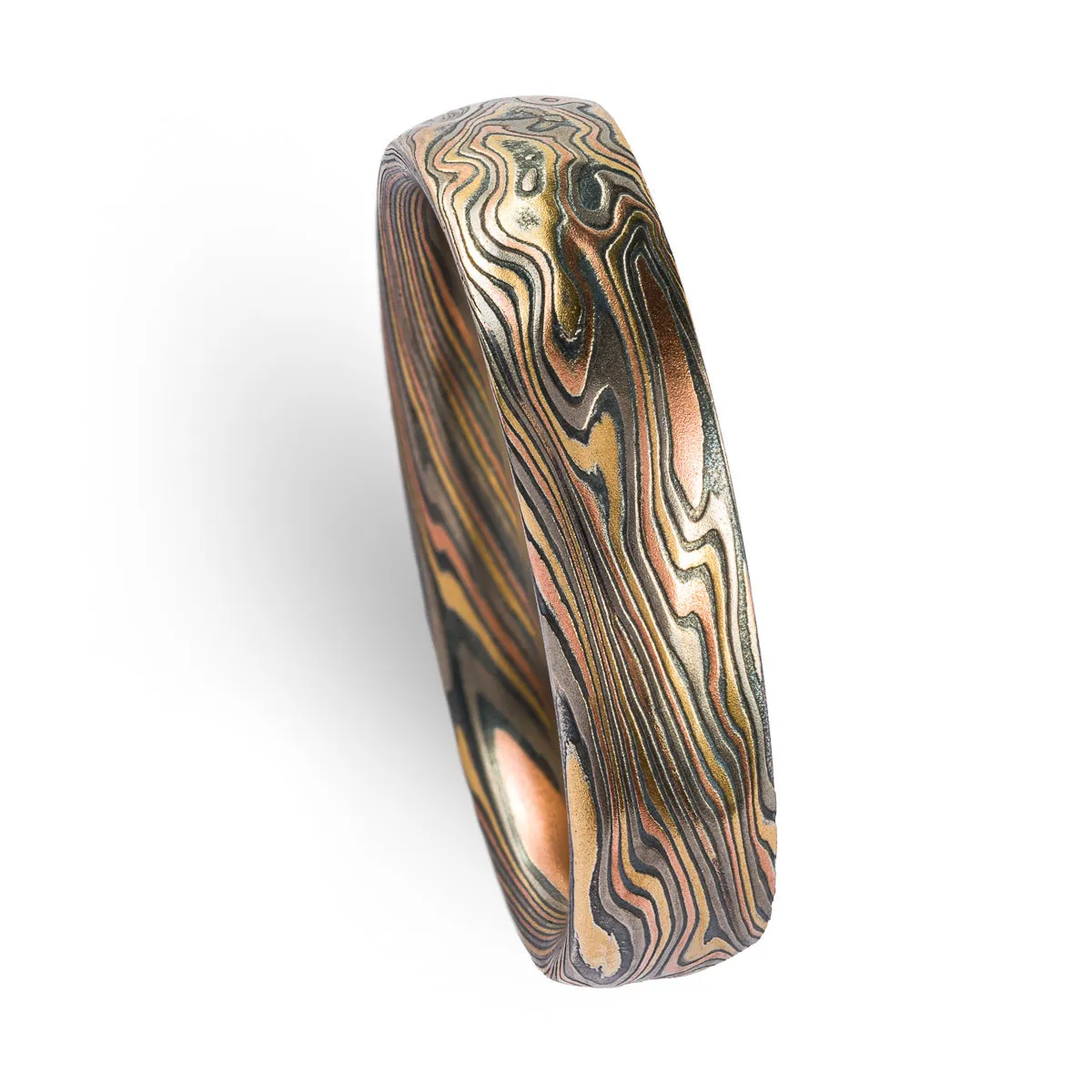 Organic Twist Pattern Ring with Kazaru in Firestorm Palette