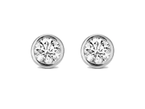 Outlet Lab-Grown Diamond 1ct. tw. Round Brilliant Bezel Studs | White