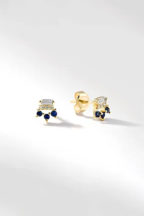 Peninsula Earring in Diamond and Sapphire