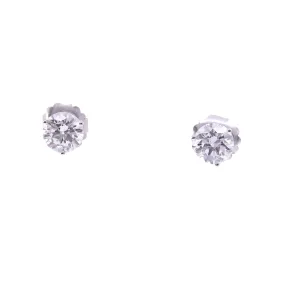 PLATINUM 3-PRONG DIAMOND STUD EARRINGS 4.03CTW