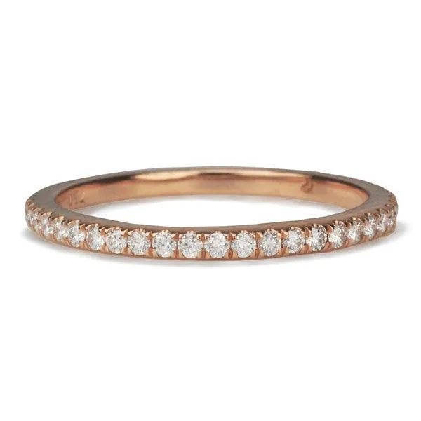 Rose Gold Half Pave Diamond Ring