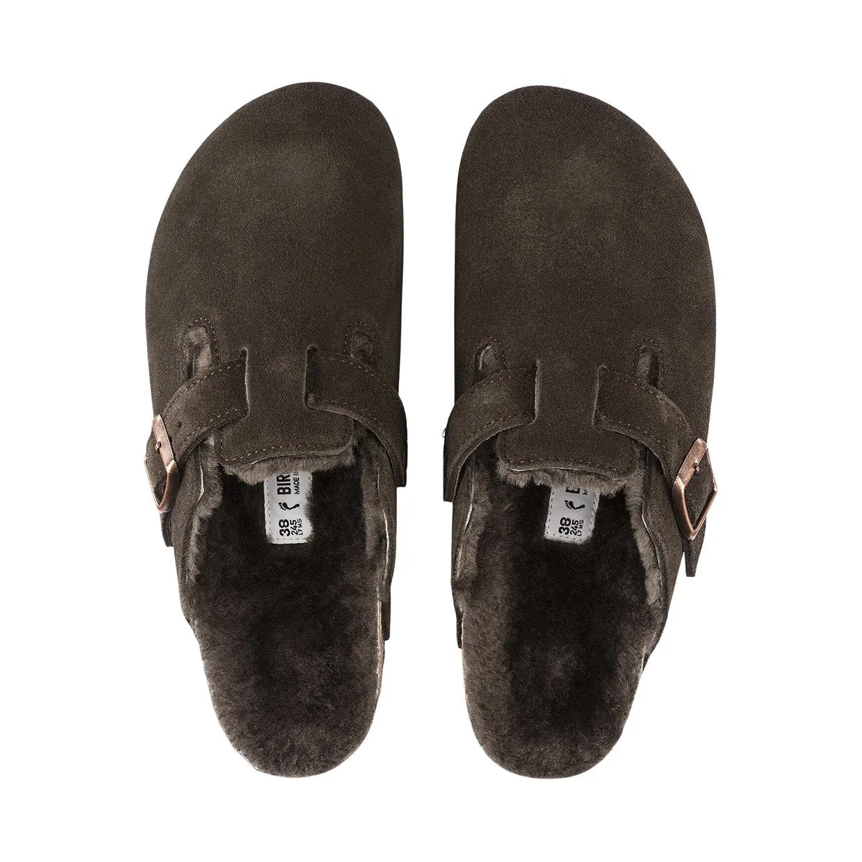 Sandali Birkenstock Boston Shearling Marrone Mocha