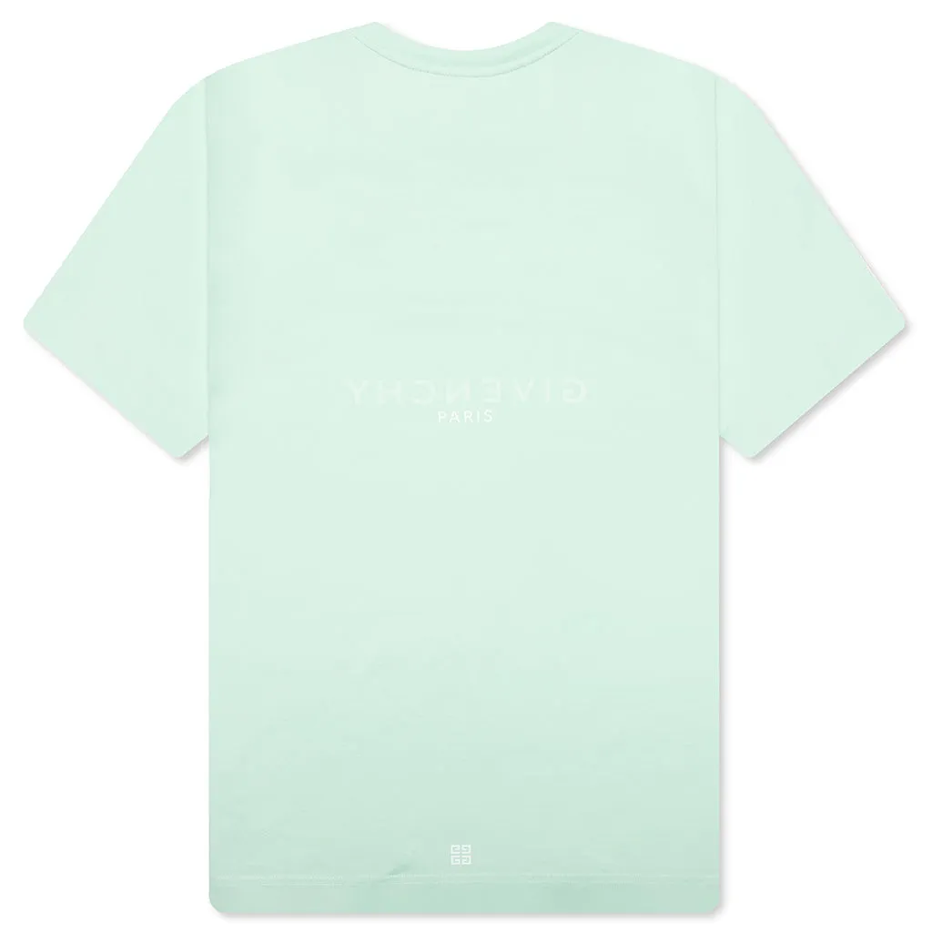 Slim Fit Reverse Print T-Shirt - Aqua Green