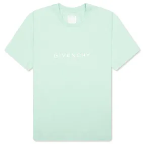 Slim Fit Reverse Print T-Shirt - Aqua Green