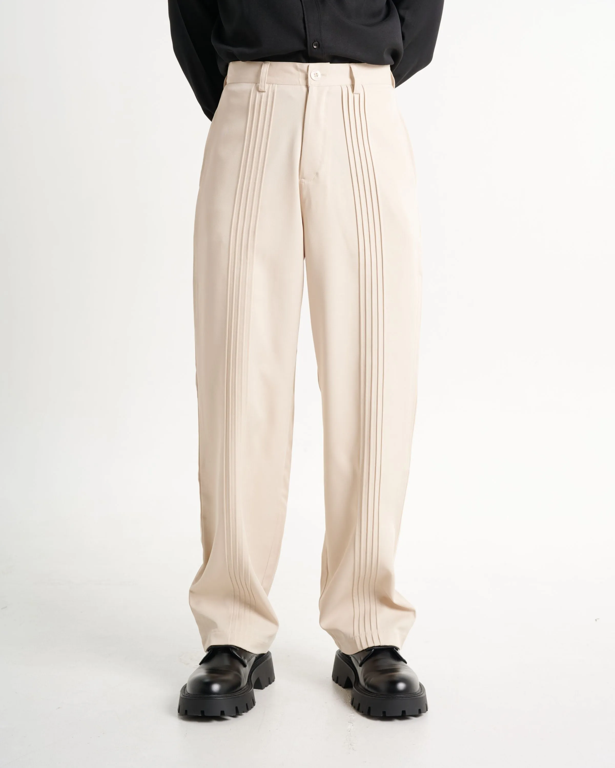 So Neat Pleat detail Korean Baggy Pants