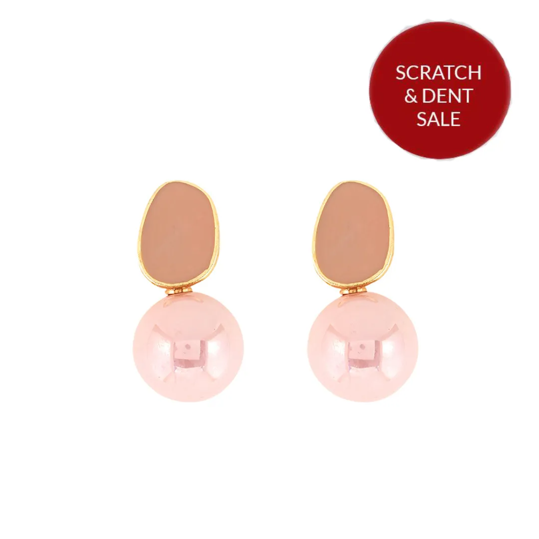 Soleil Rosegold And Pink Pearl Earring - Sample