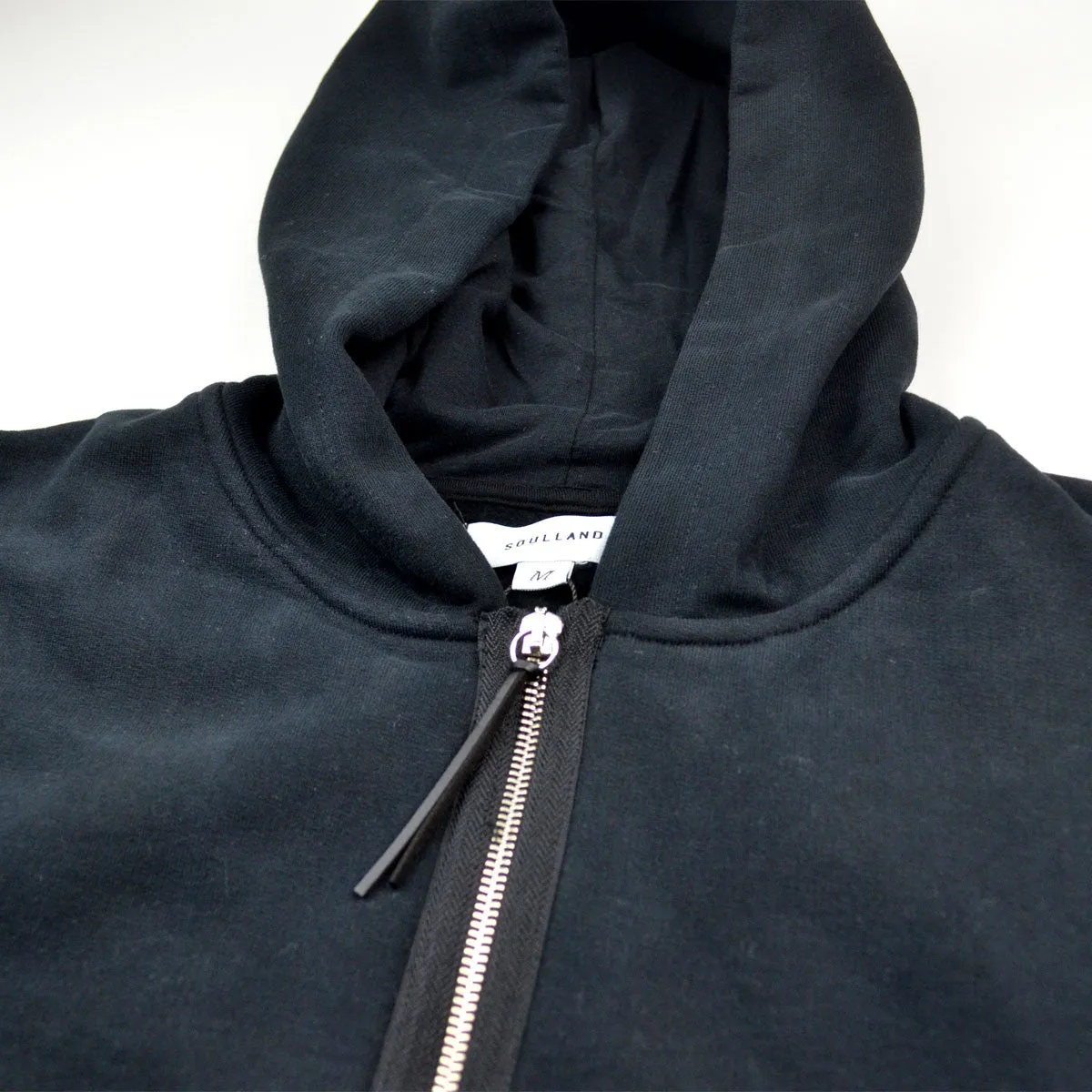 Soulland - Lineker Heavy Sweat Hoodie with Zipper - Black