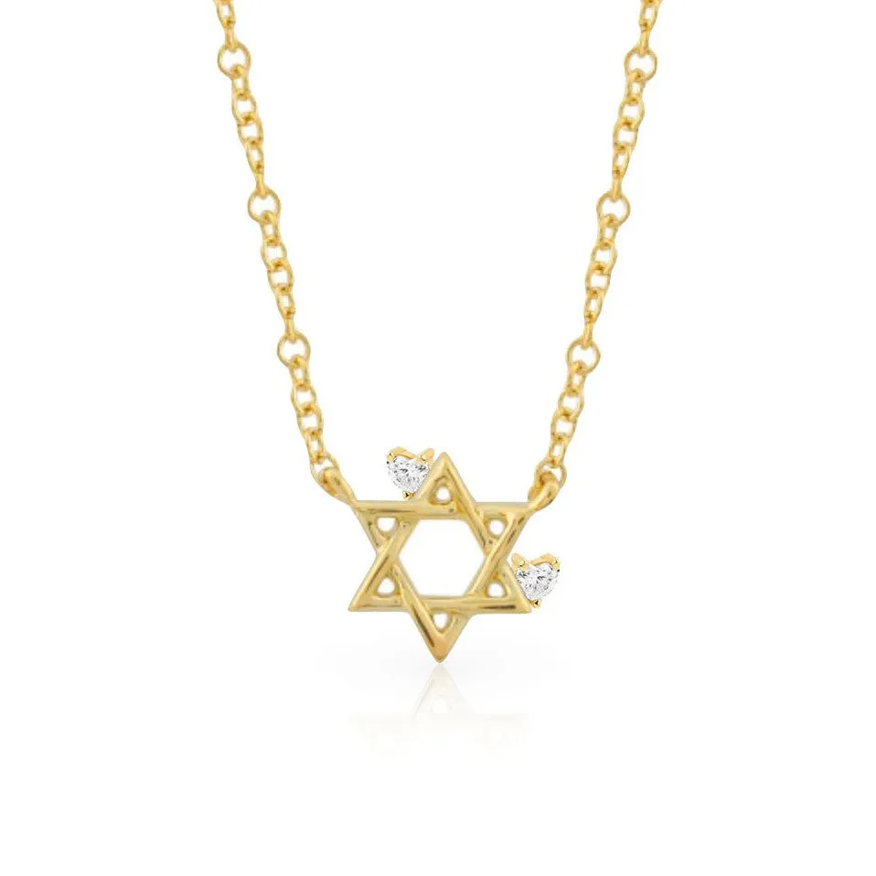 Star of David with Floating Heart Diamond