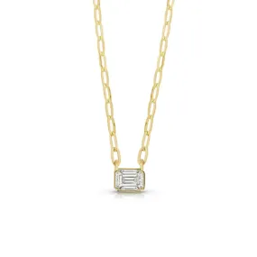 Statement Fancy Diamond Bezel Paperclip Necklace