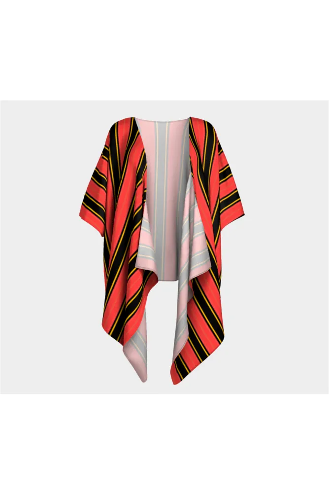 Sultry Stripes Draped Kimono