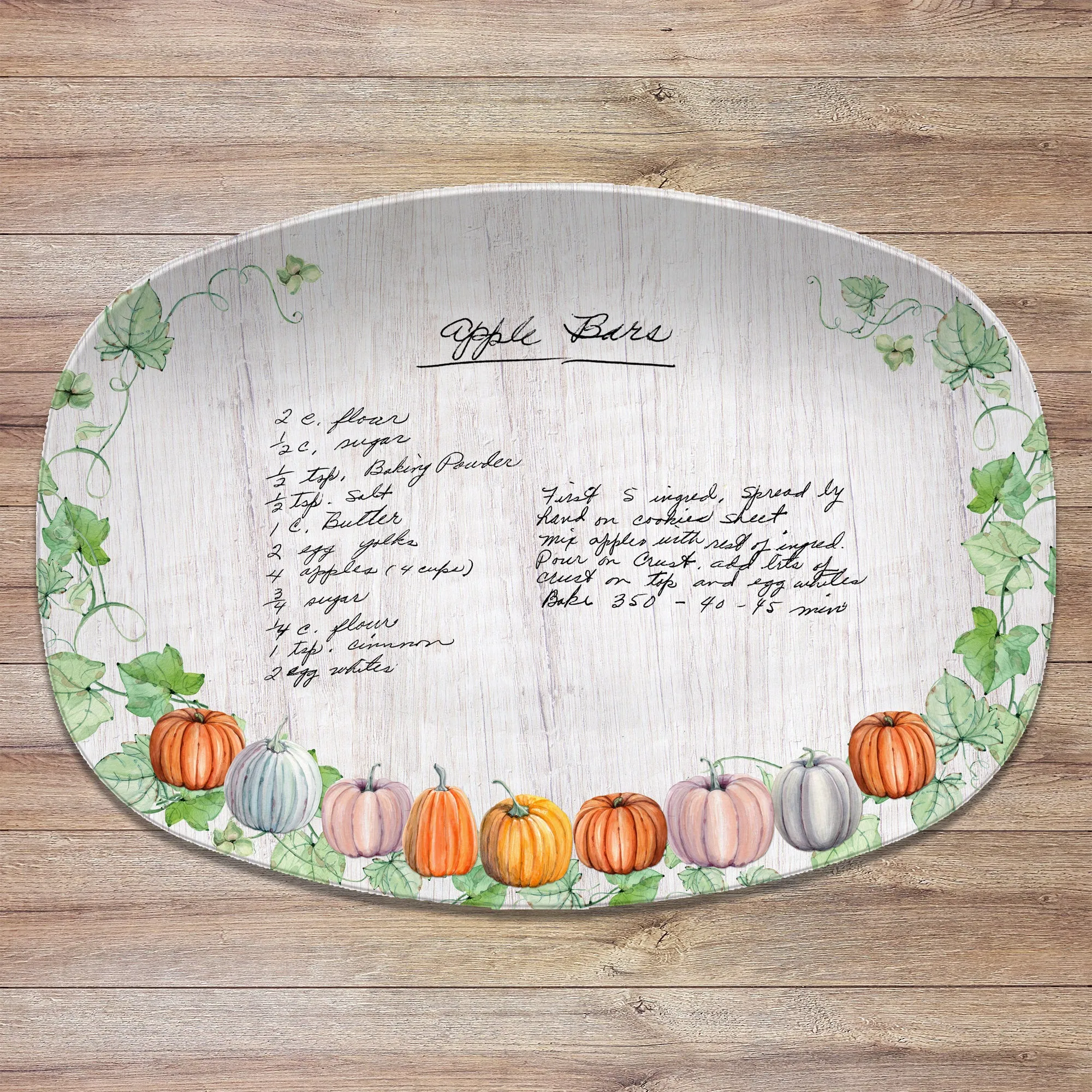 Thanksgiving Fall Handwritten Recipe Platter