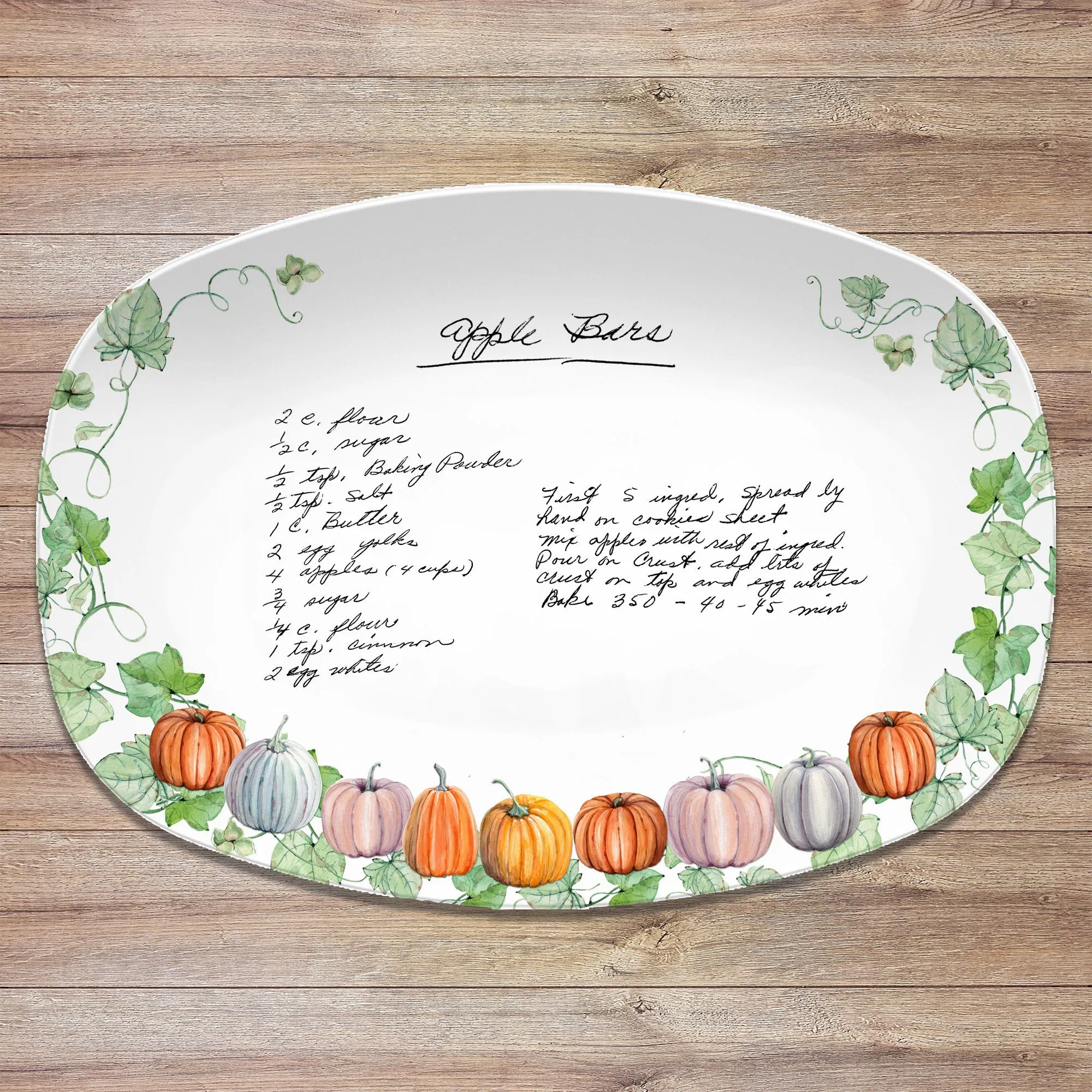 Thanksgiving Fall Handwritten Recipe Platter