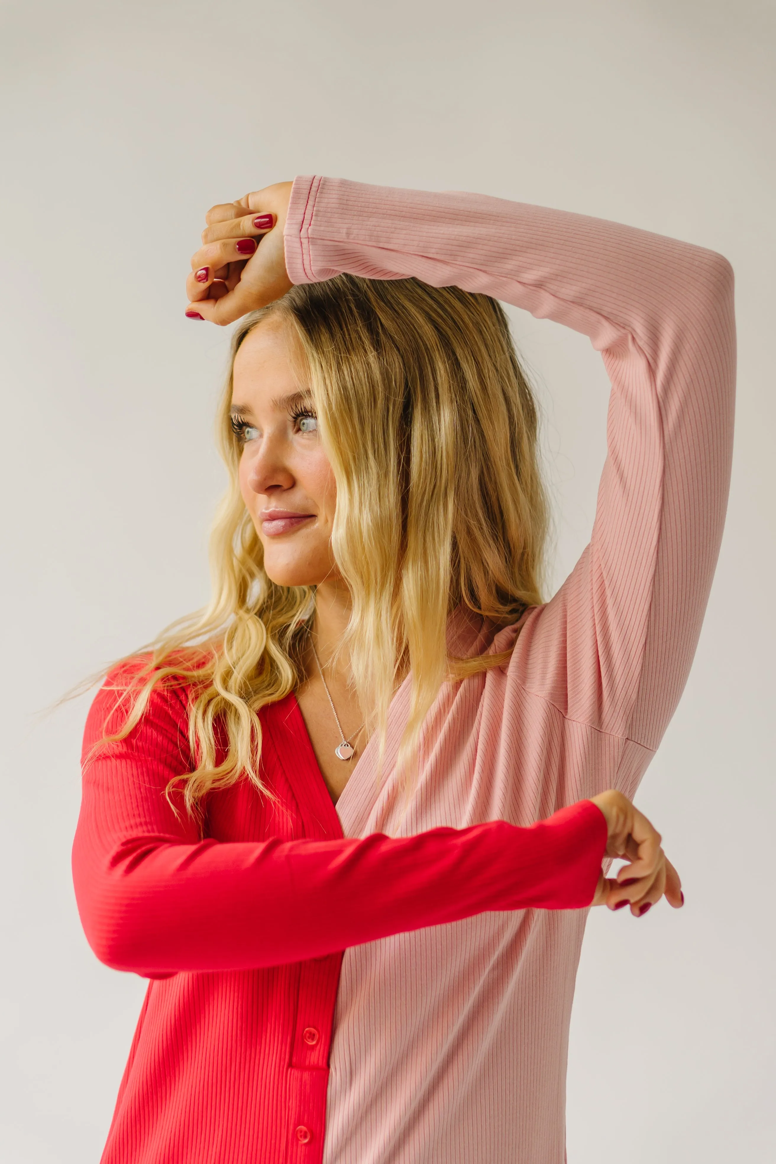 The Cupid Colorblock Dress in Pink   Red