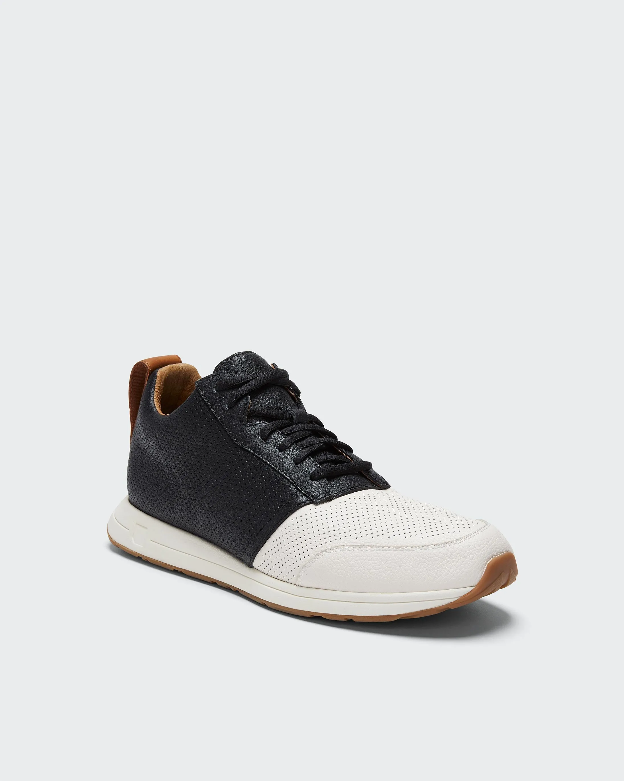 The Henry Mid Trainer / Leather / Black & White