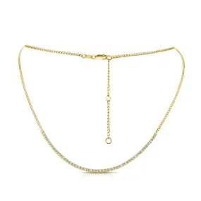 Thin Cuban Tennis Necklace