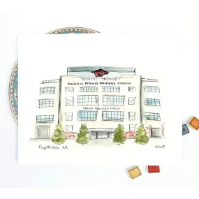 University of Arkansas Stadium Print