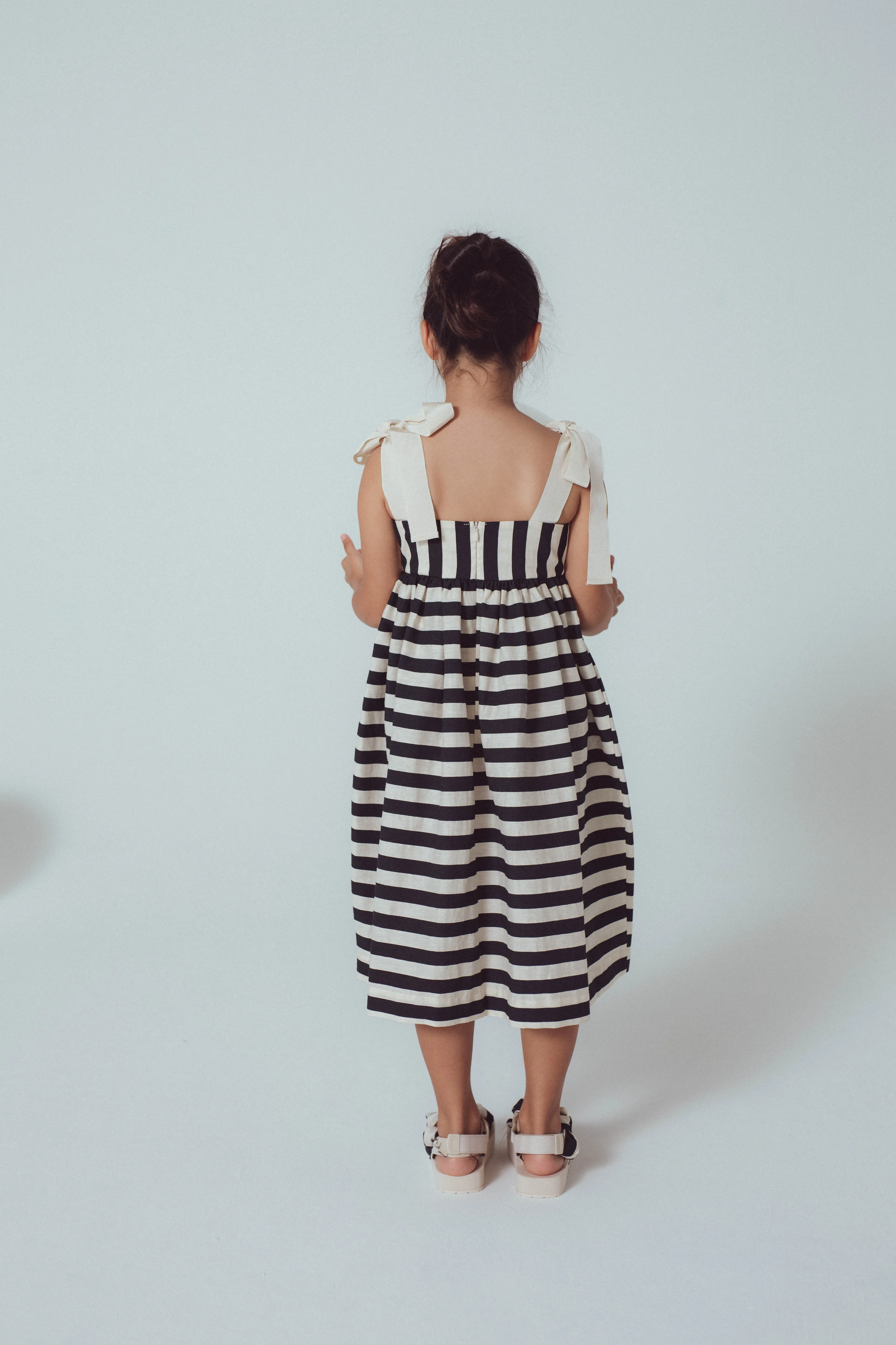 UNLABEL SS24 Paul Sleeveless Dress in Milk Stripes