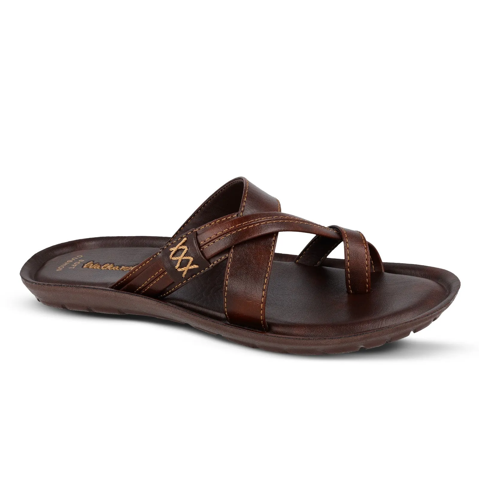 Walkaroo Boys Cross Strap Slide Sandals  - 13322 Brown