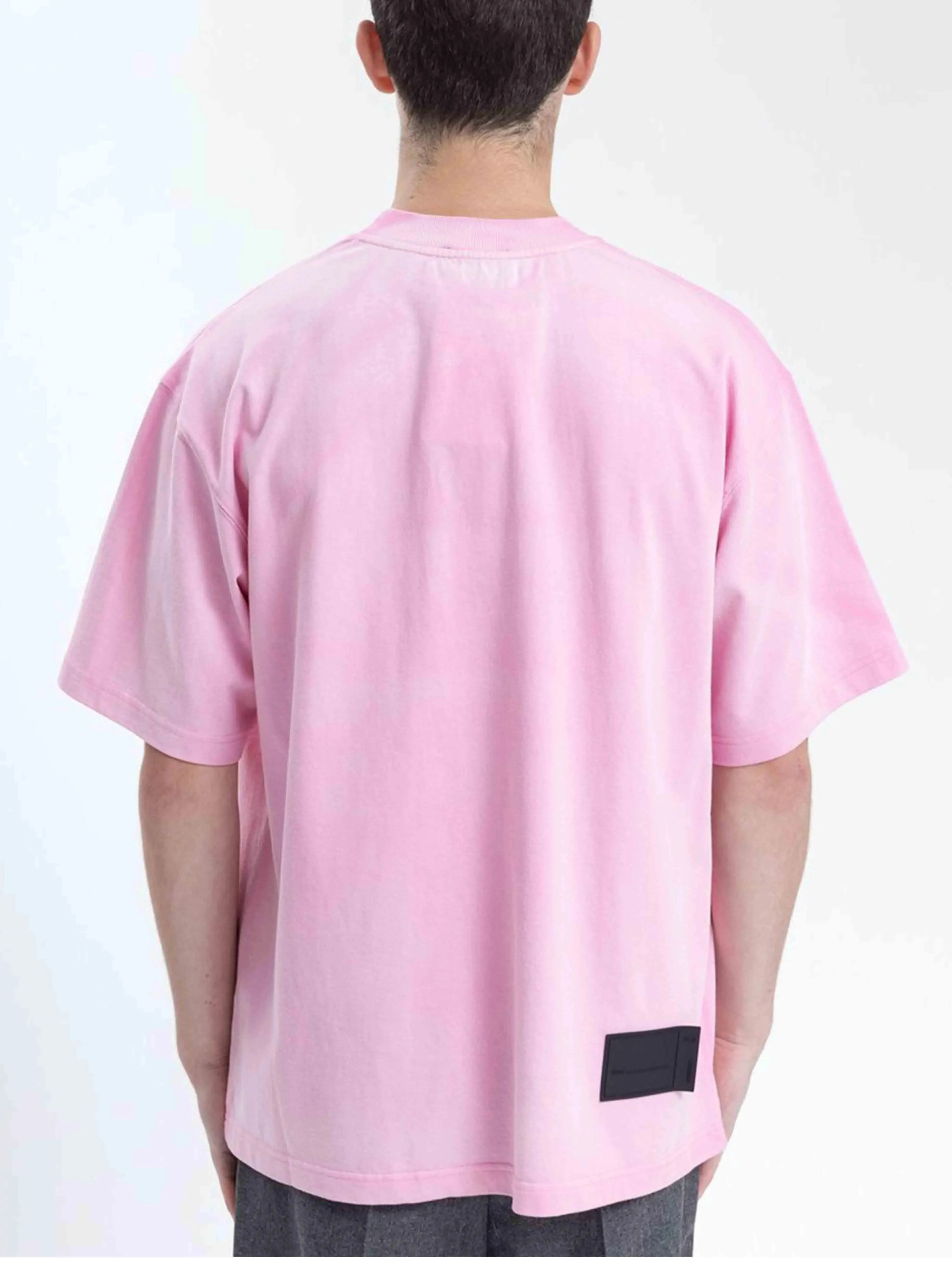 We11done Pink Washed Logo Tee