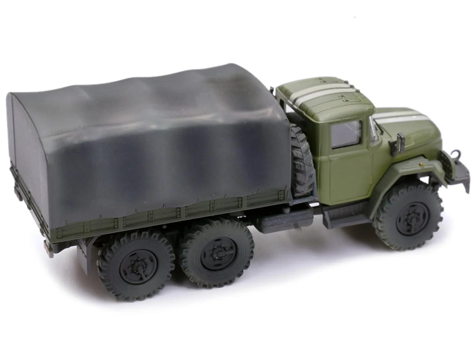 ZIL 131 Cargo Truck Green with White Stripes Ukrainian Ground Forces 1/72 Diecast Model by Legion