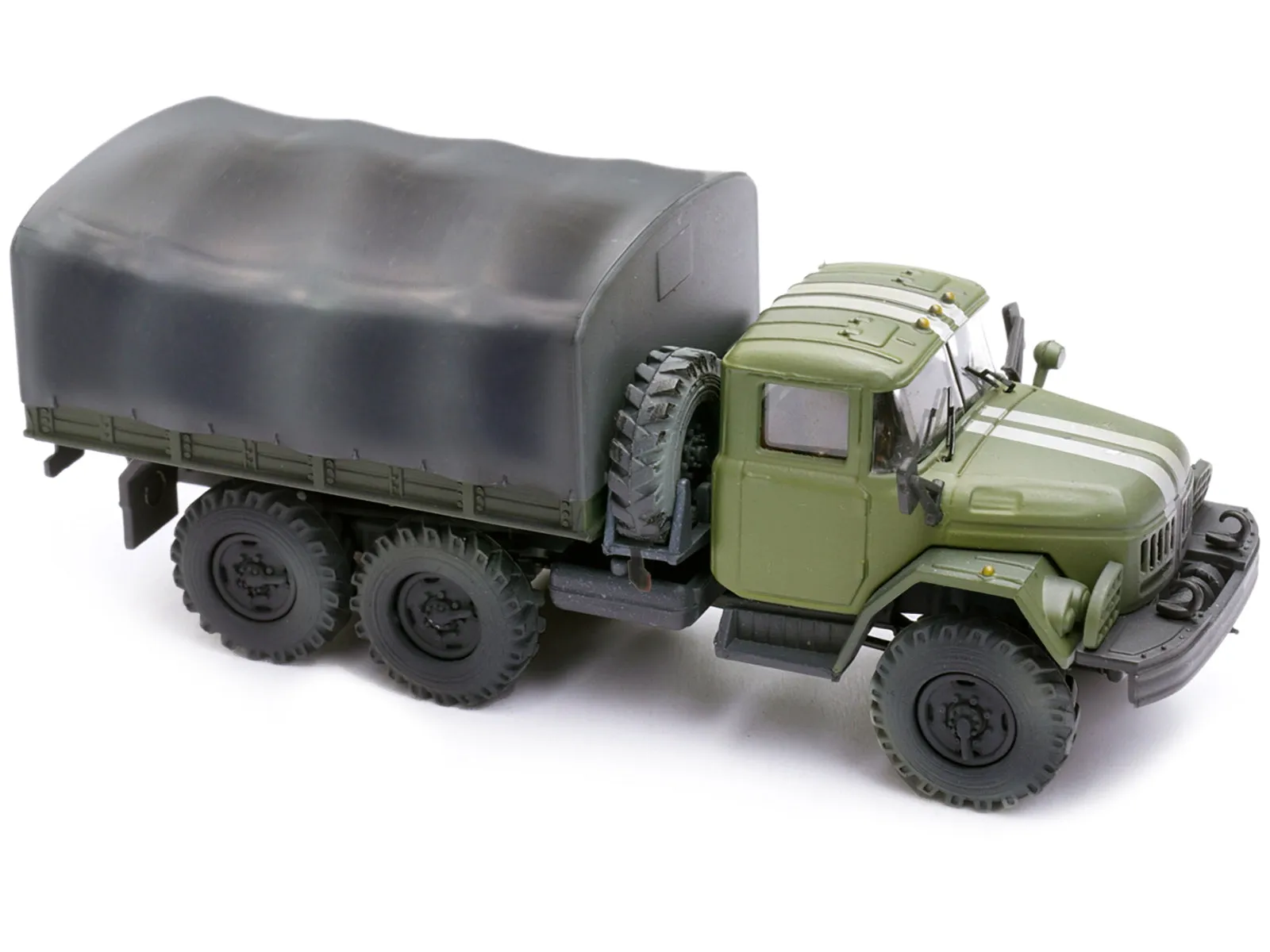 ZIL 131 Cargo Truck Green with White Stripes Ukrainian Ground Forces 1/72 Diecast Model by Legion